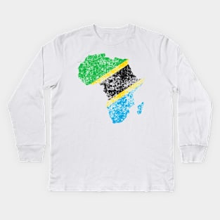 Flag of Tanzania inside Africa Kids Long Sleeve T-Shirt